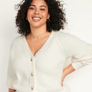Old Navy Size Medium Petite Brushed Shaker-Stitch Cardigan Sweater